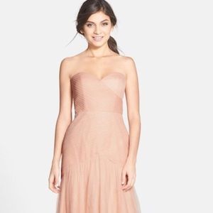 Jenny Yoo Ava Cross Paneled Tulle Dress in Blush